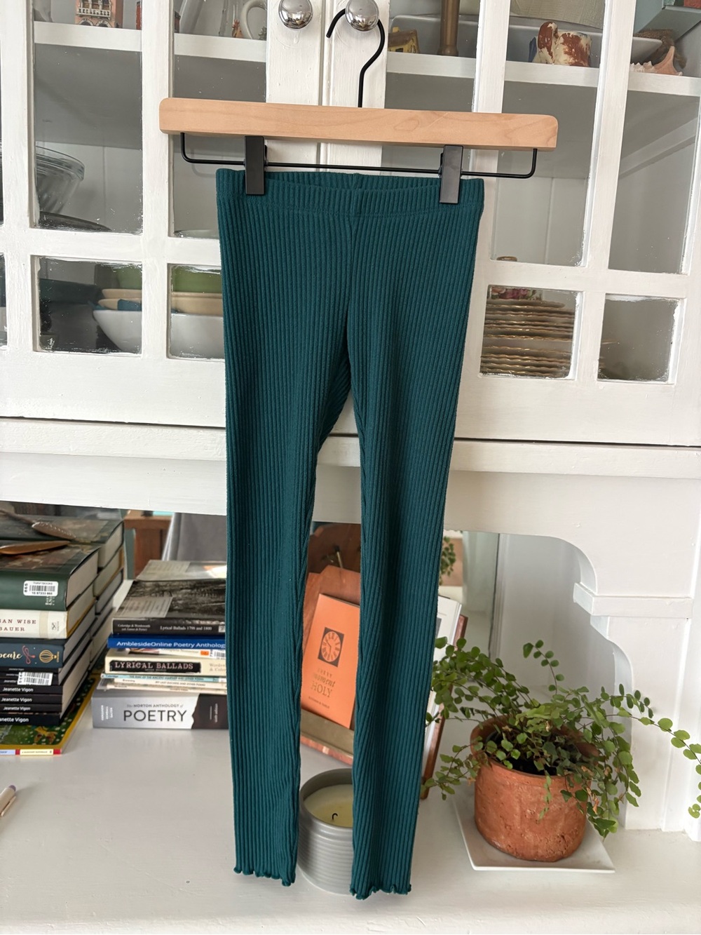 Cat & Jack Teal Ribbed Stretch Leggings